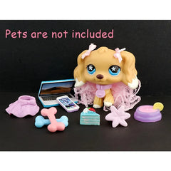 Accessories for lps Pets, (Random 20 pc) Hat Scarf Jacket Dress Bow Skirt Clothes Collar Foof and Drink Toy Accessories fit lps