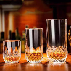 Drinkware Wine Glasses Aesthetic Cups Diamond Sculpture Tumblers Juice Glass Transparent Coffee and Tea Tableware Elegant Glass