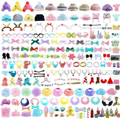 Accessories for lps Pets, (Random 20 pc) Hat Scarf Jacket Dress Bow Skirt Clothes Collar Foof and Drink Toy Accessories fit lps