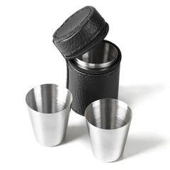 Drinkware 4 Pcs/set Outdoor Practical Travel Stainless Steel Cup Mini Set Whiskey Glass Cups Personalized Gifts Kitchen Dining