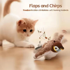Interactive Rechargeable Chirping & Flapping Bird Cat Toy