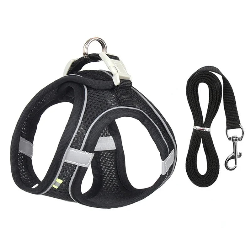 Puppy Harness Set Dog Accessories Adjustable Puppy and Cat Harness Vest French Bulldog Chihuahua Small Dog Collar Pet Leash Dogs